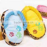 New Products 2017 Plush Slipper Squeaky Dog Toy Pet Toys for Dog With Cotton Rope thumbnail-5