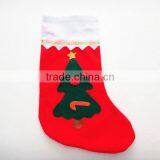 China Two Colors of no Sew Applique Santa Claus Snowman Tree Polyester Xmas Sock Wool Fabric Christmas Stocking Holders thumbnail-2