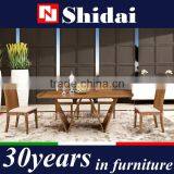 Stainless Steel Base Walnut Veneer Dining Table Modern A-45 thumbnail-2