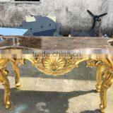 Baroque Style Living Room Furniture Console Desk With Marble Top thumbnail-5