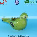 BSCI Factory Ceramic Bird Figurines, Crakle Glazed Green Bird Flower Pot thumbnail-5