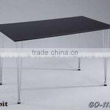 Metal Leg Glass Table Modern Dining Room Set thumbnail-4