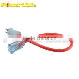 S50039 12/3 SJTW Outdoor Power Block Extension Cord With Lighted End