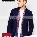 Custom Blue Digital Printed Silk Scarf for Men in Spring and Autumn thumbnail-1
