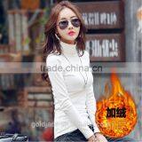 Warm High Collar t Shirt Fashion Women's Bottoming Thick Slim Long Sleeve t Shirt thumbnail-5
