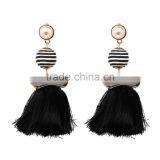 Bohemian Jewelry Big Ball Gems With Tassel Dangle Earrings thumbnail-4