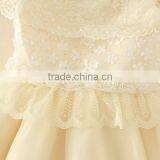 2017 Baby Girl Party Dress Children Frocks Designs Lace Sexy Harness Apricot Lovely Cotton Net Birthday Party Dresses thumbnail-4