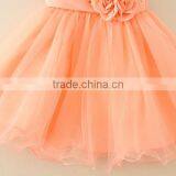 Hot Turkey Wholesale Children Clothes Summer Shiny Performance Dance Dresses Orange One Piece Flower Party Dress Vietnam Dress thumbnail-4
