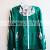 2016 High Quality 100% Cotton Hoodies Sports Suit Sweatshirts With Flower Design For Women Color Green thumbnail-1