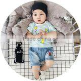 S17053A Newborn Baby Pants Kids Embroider Denim Shorts thumbnail-2