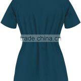 New Inset V-Neck Four Pocket Scrub Top With Back Elastic thumbnail-2