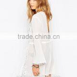 100% Polyester Semi-sheer Embroidered Detail Beach Kaftan for Women thumbnail-3