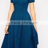 Cheap Chinese Dress Bardot Midi Skater Dress thumbnail-3