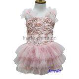 Mistyrose Pink Rosettes Rose Tutu Party Dress Wedding Flower Girl Pettiskirt 1-7 thumbnail-1