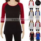 FACTORY Wholesale Colorful 3/4 Sleeve Raglan thumbnail-1