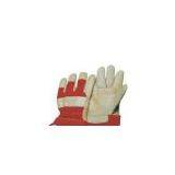 Red Cotton Back,Rubberized Cuff,Cow Grain Leather Winter Gloves 12301 thumbnail-1