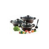 6 Piece Nonstick Aluminum Cookware Set With Heat Resistant Coating