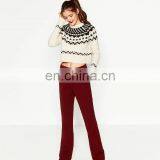 Custom Latest Fashion Design Sweaters Stock Computer Knitted Cashmere Women Loose Sweater thumbnail-2