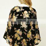 Beautiful Design Floral Print Three Quarter Length Sleeve Contemporary Velvet Kimono CK009 thumbnail-3