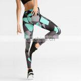 OEM Female Cheap Slim Tights Pants High Waist Gym Clothing Fitness Yoga Sports Compression Leggings Fitness Custom Print Design thumbnail-3