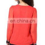 New Comfortable Cutting Ladies Fit Hot Summer Beautiful Latest Sexy Hot Red Fancy 3/4 Sleeves Blouse Tops Tunics Women Dress thumbnail-3