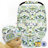 Stretchy Car Seat Canopy Gift Set Multi Use Cover Strap Cover And Baby Beanie Unisex Carseat Cover Best Shower Gift thumbnail-3