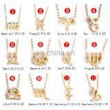12signs Necklace for Women Cartoon Aquarius Pisces Pendant Gift Clavicular Chain Gold Silver Ethnic Bohemian Choker Necklace thumbnail-2