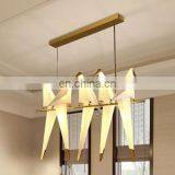 Modern Paper Crane Metal Chandelier LED Bird Design Pendant Lamp For Restaurant Living Room thumbnail-6
