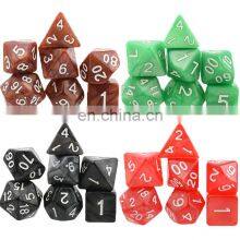 Polyhedral Dice Set With Pouch Double-Colors Gold Numbers of D4 D6 D8 D10 D% D12 D20 for DND RPG Table Games thumbnail-3