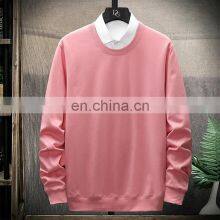 Custom Brand Round Neck Plain Sweatshirt 100% Cotton High Quality Men Custom Pullover Hoodie Plus Size Men T-shirt thumbnail-3