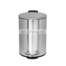 Simple Design Indoor Round Stainless Steel Foot Pedal Bin 3L5L7L12L Home Water-proof Waste Bin With Strong Pedal Trash Can