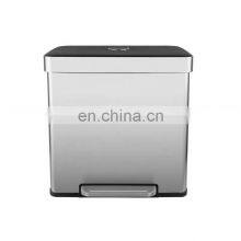 Recycle 60L Garbage Bin Soft Closing Lid And Lock Function With 2 Compartments Modern Trash Can