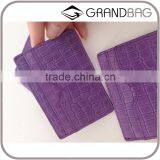 New Design Purple Color Genuine Crocodile Parttern Cow Leather Credit Card Holder ID Business Name Card Case for Lady thumbnail-1