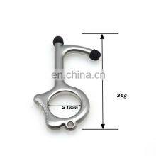 Social Distancing Edc Germ Free Metal Door Opener Stick Screen Elevator Key Tools No Touch Keychain thumbnail-2