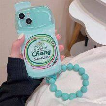 Wholesale Silicone Mint Green Drink Bottle For I Phone 8Plus Case For Apple 11/12Promax Bracelet Full Package X Soft 13/14 Women thumbnail-5