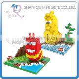 Mini Qute HSANHE 2 Styles Kawaii Larva Diamond Plastic Building Blocks Brick Cartoon Model Figures Educational Toy