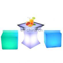 Cube Light 16 Colors Rechargeable Led Chair Counter Stool Sillas Para Eventos Bar Tables Lawn Chair thumbnail-1