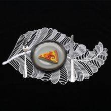 New Leaf Shape Plastic Placemats Colored Metallic Dining Table Mats Wholesale thumbnail-4