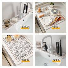Custom Printed Stone Bath Mat Set, Diatomite Coaster, Soap Tray, Faucet Mats thumbnail-3
