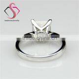 Princess Brilliant Cut Esmedora Moissanite Sqaure 2 Carat 7mm Center 14k 18k White Yellow Gold Platinum Diamond Engagement Ring thumbnail-2