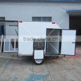 Mobile coffee trailer van with big wheels