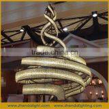 Spiral Shape Iron 3000K Hotel Chandelier Hanging Lamp for Private Bungalow thumbnail-2