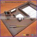 Exquisite Brown 6 Pieces Leather Office Desk Set