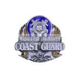 Lead & Nickel Free!! United States Coast Guard Matel Fridge Magnet Displays A Banjo And Fiddle In Front Of The United States thumbnail-1