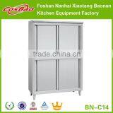 Commercial Stainless Steel Kitchen Bench Cabinet With Sliding Doors,Drawers, Over Shelves BN-C12(Custom Made) thumbnail-4