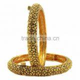 Indian Bollywood Traditional Party Wear Gold Plated Polki Openable Bangle thumbnail-2