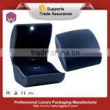 luxury blue ring box ,fancy leather ring boxes with led light