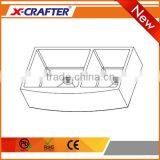 Wholesale Brushed Rectangular Small Child Size Rectangular Double Bowl Apron Sink thumbnail-3