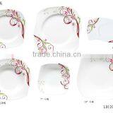 S SHAPE DINNER SET/ DINNERWARE--FLOWERFUL CUT DECAL