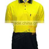 Safety Polo t shirt yellow color design for men/short sleeve